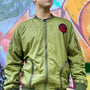 Image: Fallout Brotherhood of Steel Bomber Jacket front view on male model