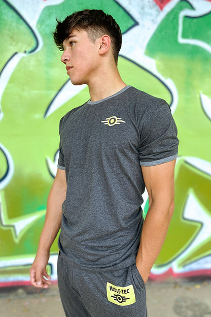 Image: Fallout Vault Lounger Pajama Set on male model side view