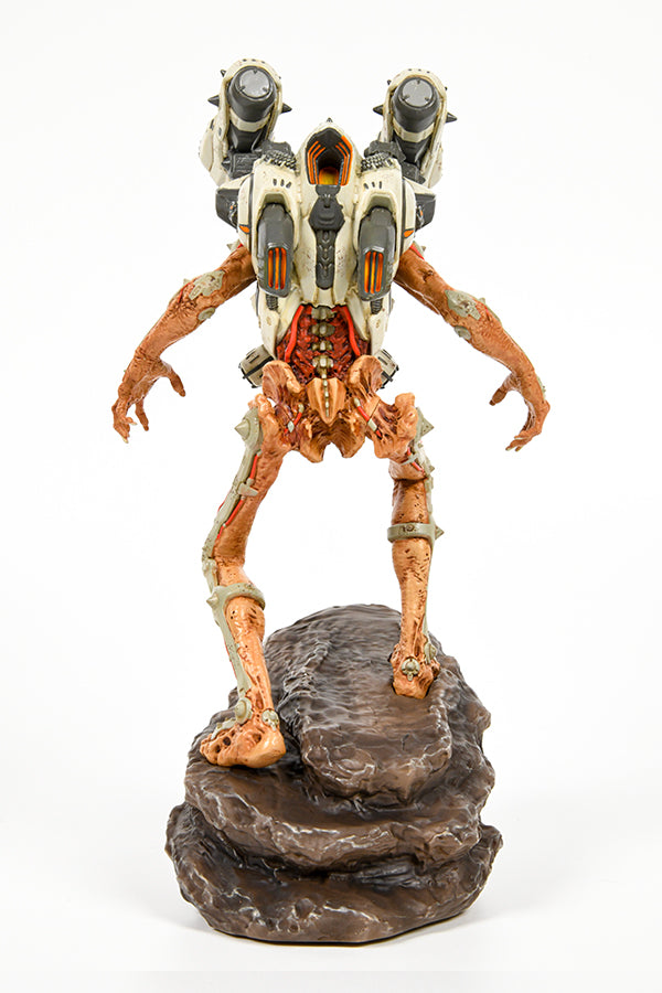 Straight-on shot of the DOOM Eternal Revenant Statue from behind.