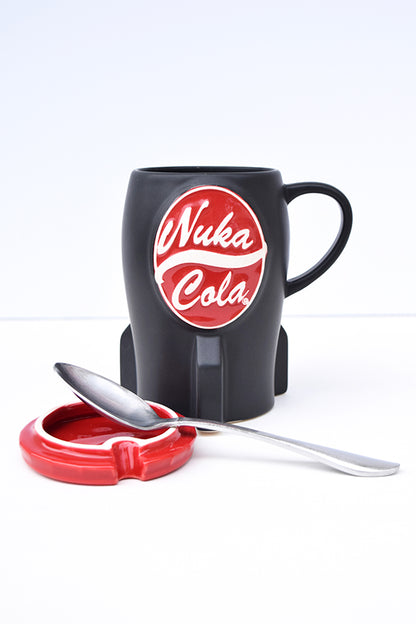 Image: Fallout Nuka-Cola Cap Mug with lid and spoon off