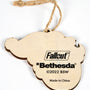 Image: Fallout Vault Boy Wooden Ornament Back view