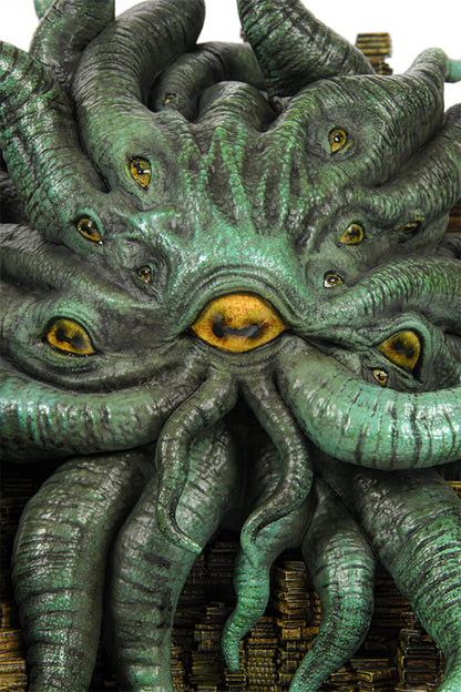 Detail shot showing the face, eyes, and textures of The Elder Scrolls Online Hermaeus Mora Limited Edition Statue