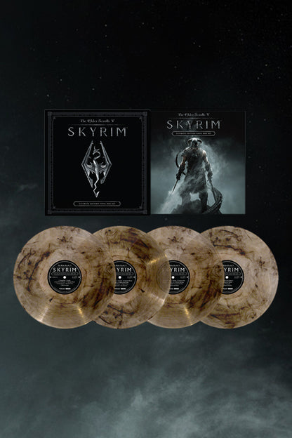 Skyrim Ultimate Edition 4LP Paarthurnax Variant Box Set with variant albums displayed